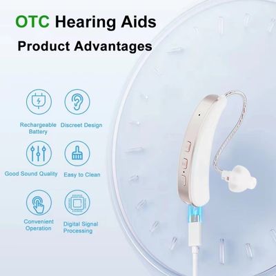 BTE RIC Digital Ear Machine Золотой одиночный слуховой аппарат с снижением шума