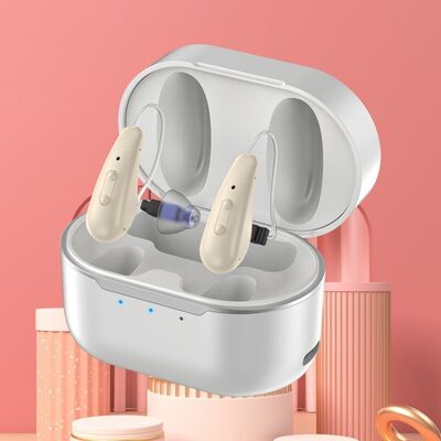 Перезаряжаемый слуховой аппарат BTE CIC с сенсорным индукционным типом, компактное слуховое устройство, разработанное для беспроводной связи и длительного срока службы батареи